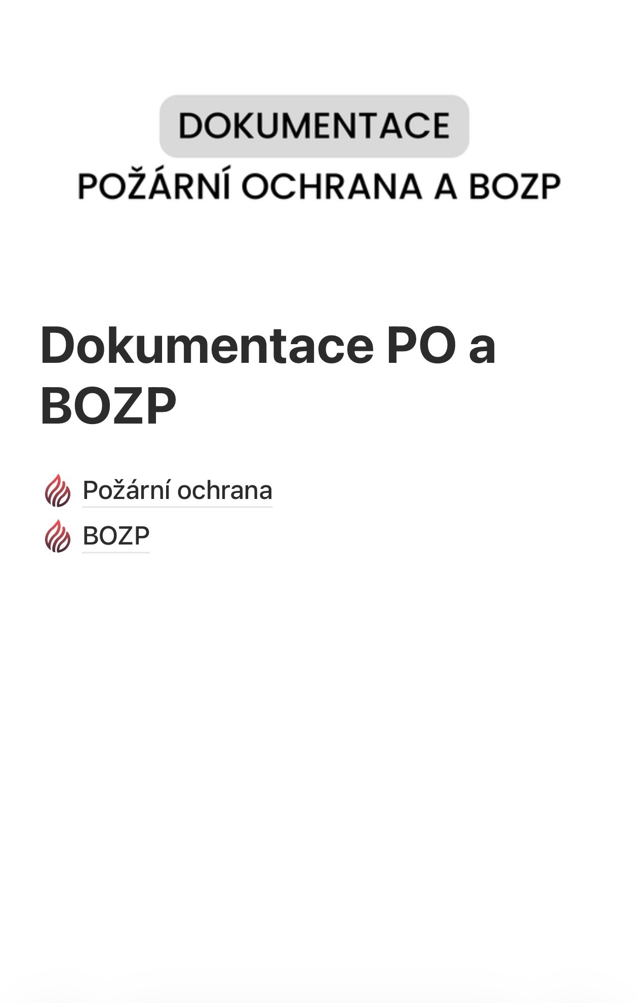 Dokumentace PO a BOZP – mobil
