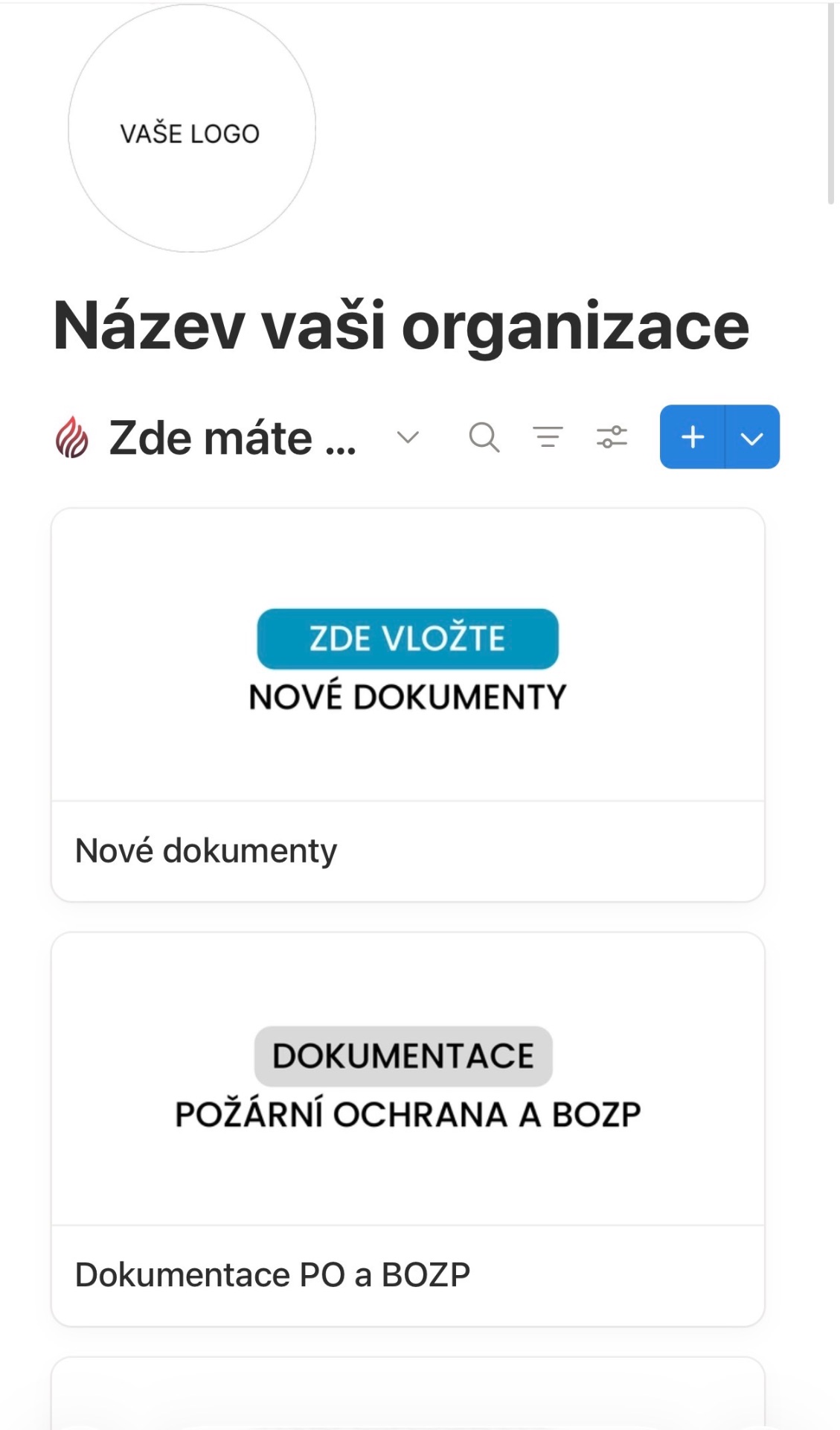 Přehled organizace – mobil